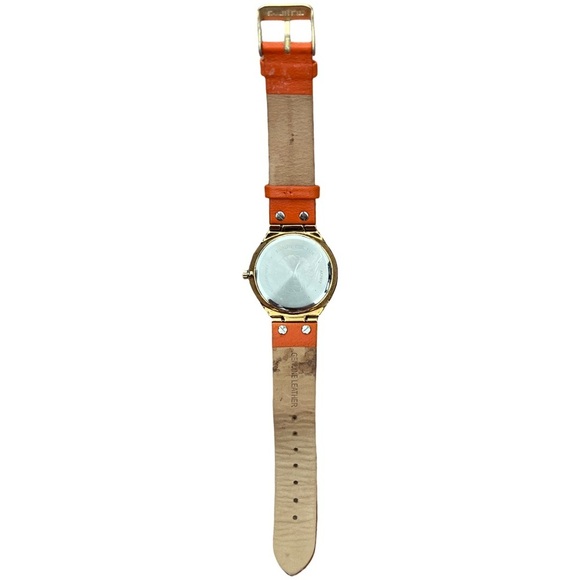 ANNE KLEIN • Orange & Gold Leather Watch - Picture 6 of 10